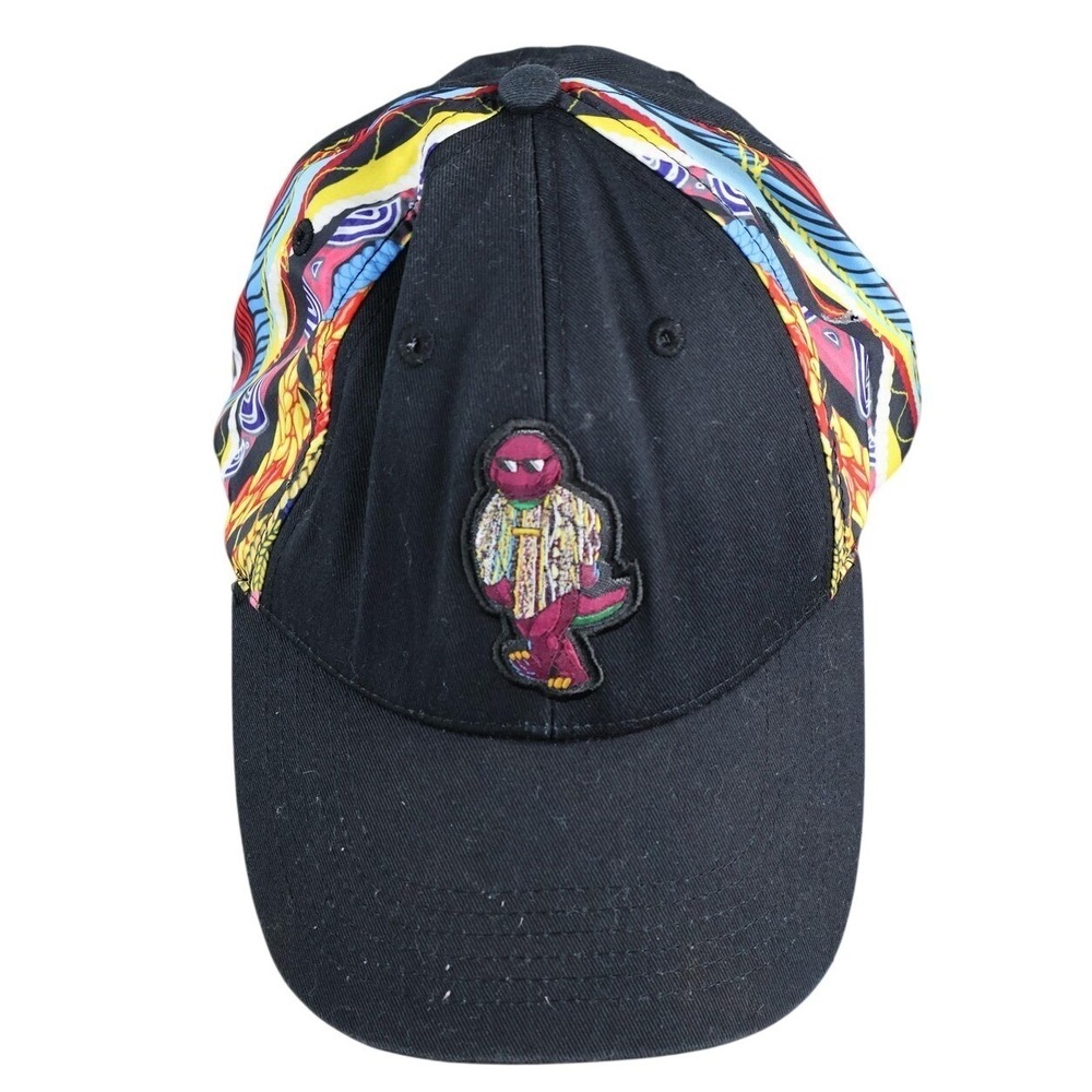 Sprayground Hat Cap Strap Back Mens One Size Black Multicolor Panel Patch